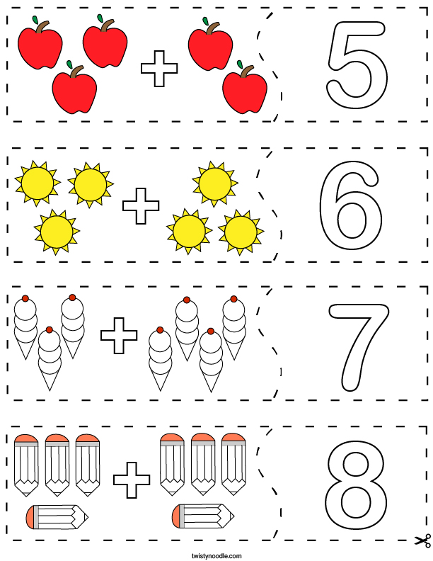 Addition Picture Puzzle (page 2) Math Worksheet - Twisty Noodle